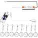AIBOO Linkable Under Cabinet LED Lighting 12V Slim Aluminum Dimmable Puck Lights Direct Wired with RF Remote Control for Bookshelf Lighting(8 Lights, Day White, No Wall Plug)