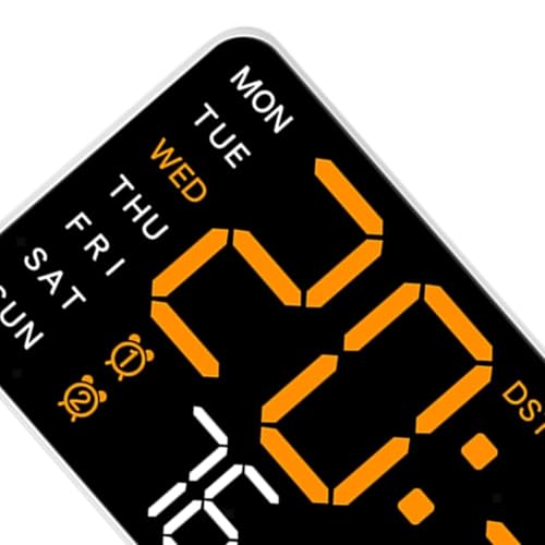 Image of Digital Alarm Clock Wall /Table -9 inch Inch Large LED Display with Date & Week, Remote Control, Big Wall Clock for Bedroom, Living Room, Office (Recta Orange Clock)
