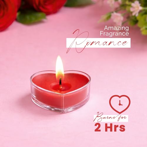 Image of IRIS Acrylic Heart Shaped Tealight Candle |Romance Fragrance | Pack of 10 | Burns Upto 2 Hours |Idially for Gifting