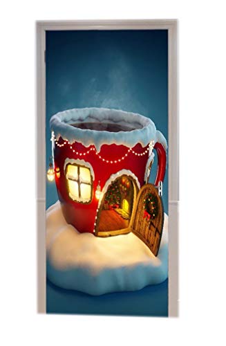 A.Monamour Pegatinas De Pared Cuento De Hadas Taza De Té En Forma De Casa De Madera Blanca Nieve...