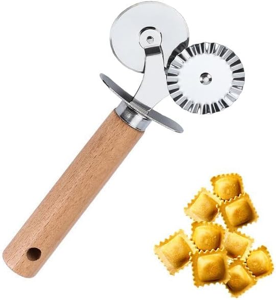 Rueda de doble cortador de pastelería,Herramienta de hornear de doble cabeza para uso doméstico y cocina,Cortador de ravioles