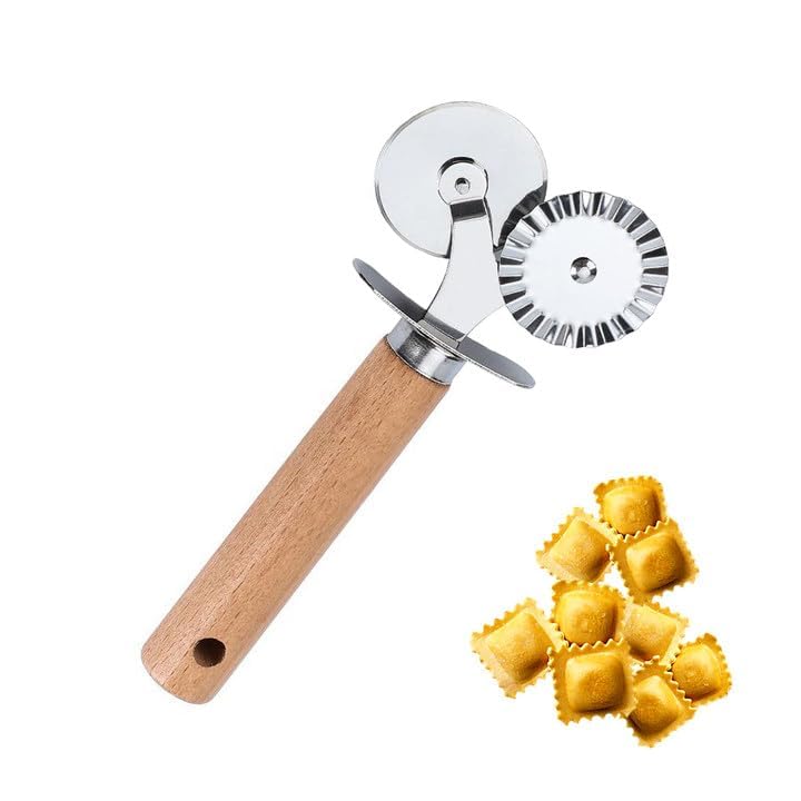Double Cutter Wheel with Wooden Handle