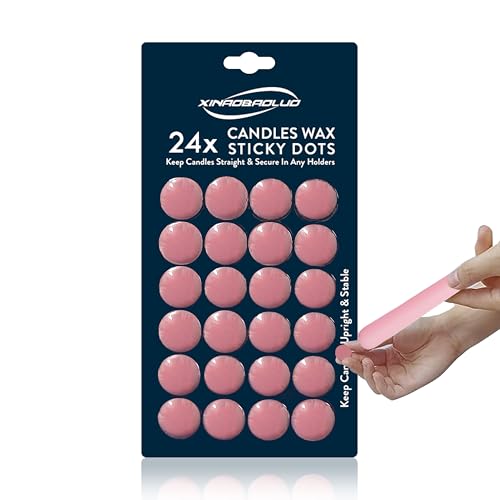 Candle Wax Dots Taper Candles Sticky Dots Candlestick Adapter Small Candle Accessories Easy Clean and Traceless Adhesive for Any Candles Holder Accessories - Pink