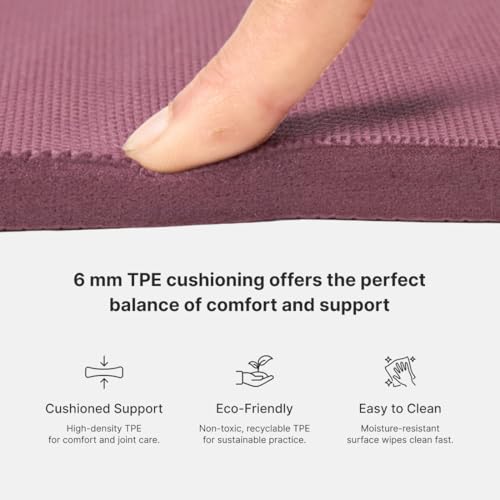 Image of Cult Aroma Infused TPE Yoga Mat 6 mm Anti Skid Non Slip Exercise Mat with Carry Bag for Yoga Workout Gym Wine