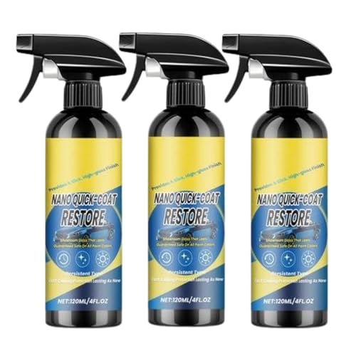3PCS Quick Effect Coating Agent For Car, 120mlx3 Car Coating Spray For Shine & Protection, Covers Minor Scratches, For Exterior Headlight Trim Marine Motorcycle RV Truck Vehicles Wash Detailing