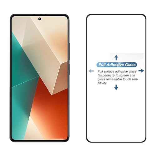 Image of DD SON Tempered Glass Screen Protector Compatible For Redmi Note 13, Redmi Note 13 Pro (Black) (11D) With Edge-To-Edge Protector Coverage And Easy Installation Kit