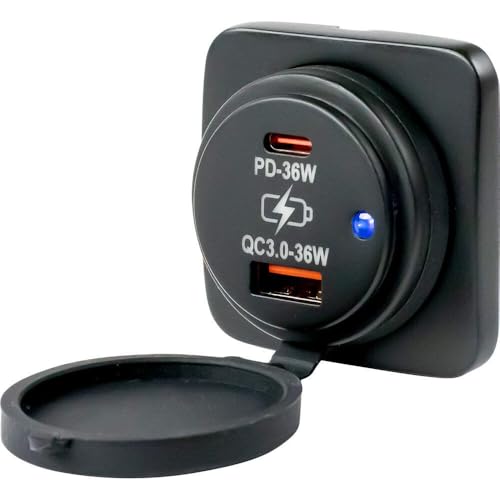 Sea-Dog USB A/USB C Square Surface Mount Power Socket