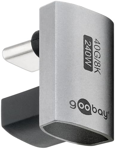 goobay USB-C Adapter 240W 40 Gbit Verl&auml;ngerung 180&deg; U-Form USB4 (Stecker auf Buchse) / USB 4.0 Adpter 8K@60 Hz, abw&auml;rtskompatibel USB 3.1, USB 2.0/74445