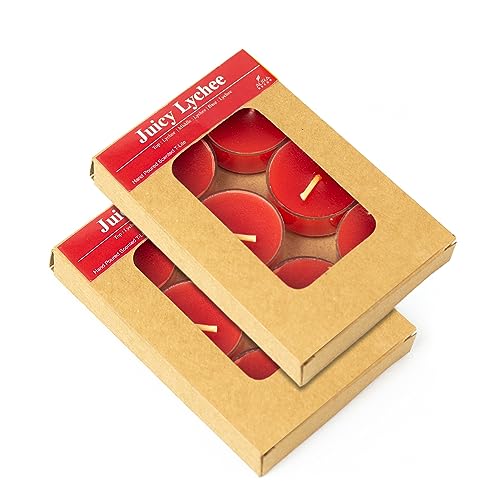 Image of AuraDecor Scented Soy Wax Acrylic Tealight Candle, Organic Luxury Aroma, Aromatic /Aromatherapy Candle || Long Lasting Burning Time (Pack of 1, Juicy Lyche)