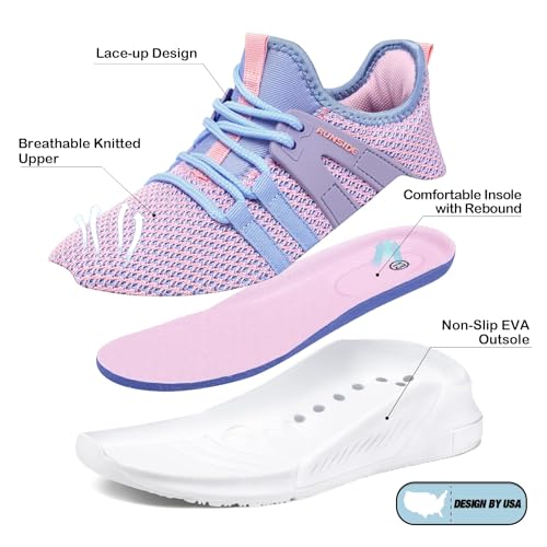 runside boys girls tennis shoes kids lightweight breathable sneakers lace-up running athletic shoes for toddlerlittle kidbig kid