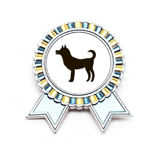 Pin's chien noir Winner Award en métal M pour personnaliser un sac