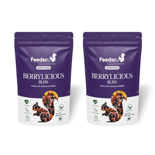Image of Feedsco Premium Mix Berries 200g X 2 | Dried Blueberries, Cranberries, Strawberries & Black Currants | Healthy Vegan Snack | Antioxidant-Rich Superfruit | Gluten-Free Dry Fruits for Kids & Adults