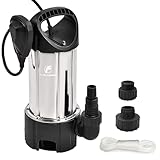 FLUENTPOWER 3/4HP 3300GPH Portable Submersible Water Pump, Dirty/Clean Submersible Pump with Revocable Function of Float Switch by its Holder, Included 1