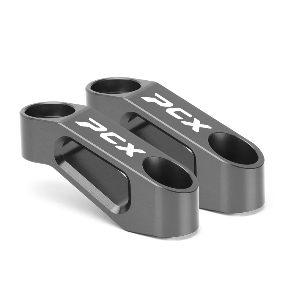 Modeer Pour PCX 125 150 160 Élévateurs de rétroviseur de moto chaque année pcx125 pcx150 pcx160 Accessoires (Gris)