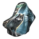 Wolf Sunrise Waterfall Baby Car Seat, Rain Shelter, Multifunctional Nursing Cover for Newborns, Mother Care, Breastfeeding