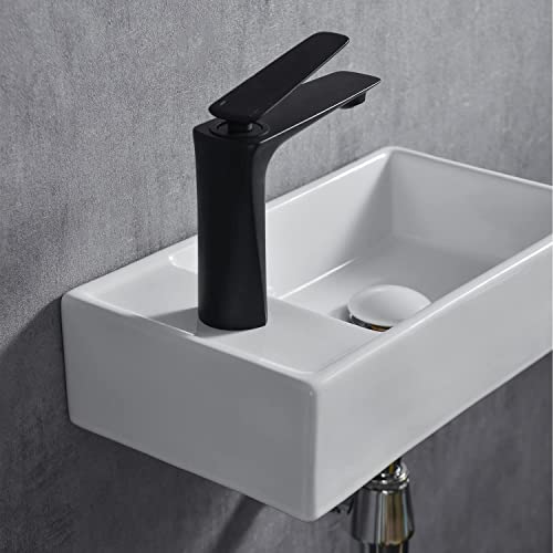 Davivy 14.5'' X 7.3'' Small Bathroom Sink With Pop Up Drain And Installation Kit,Bathroom Corner Sink,Wall Mount Corner Sink,White Vessel Sink,Mini Bathroom Sink,Small Sinks For Tiny Bathrooms #TOP6