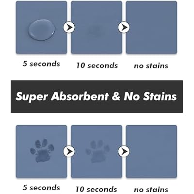 Absorbent Dog Food Mat-Dog Cat Mat for Food and Water Bowl, Quick Dry Pet Food Mat, No Stains Pet Feeding Pad, Cat Accessories Pet Supplies-Water Bowl Mat for Messy Drinkers