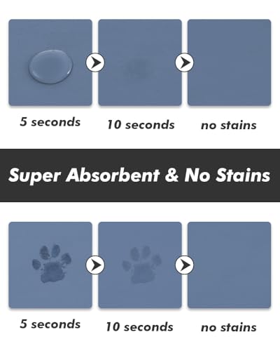 Absorbent Dog Food Mat-Dog Cat Mat for Food and Water Bowl, Quick Dry Pet Food Mat, No Stains Pet Feeding Pad, Cat Accessories Pet Supplies-Water Bowl Mat for Messy Drinkers — view 2