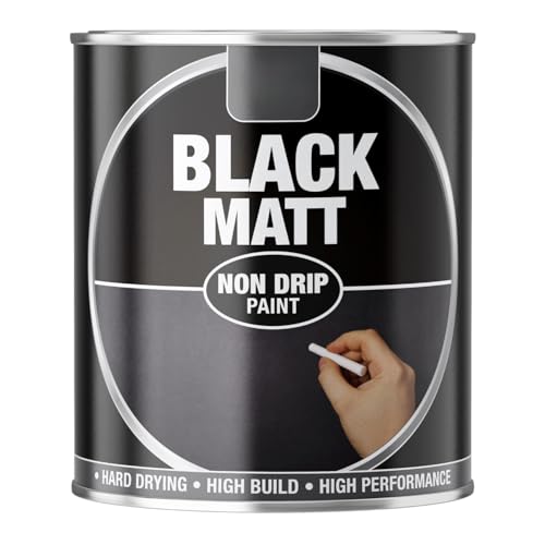 Inspired Essentials 300ml Non Drip Paint Tin Exterior Interior Hard Drying Performance Multi-Purpose Paint Tin for Metal Wood Plastic Walls with Perfect Finish (1 151 - Black Matt)