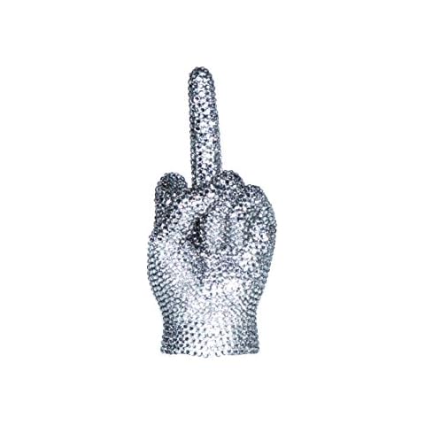 Interior Illusions Plus Rhinestone Middle Finger Tabletop Decoration, Graphite Cover