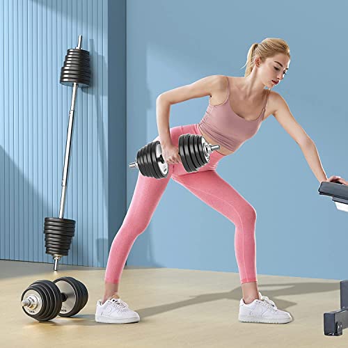 RUNWE Pure Steel Adjustable Dumbbells Barbell Weights Set 60/90/110