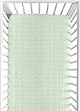 Sweet Jojo Designs Mint and White Chevron Arrow Baby or Toddler Fitted Crib Sheet for Watercolor...