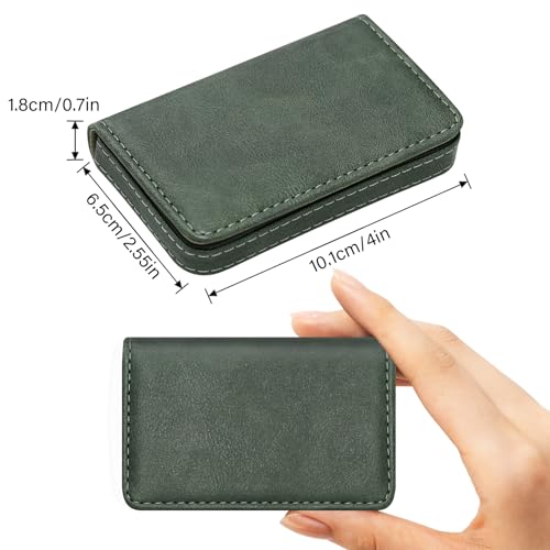 RFID Blocking Wallet - Minimalist Leather Business Credit Card Holder (12-Green)2