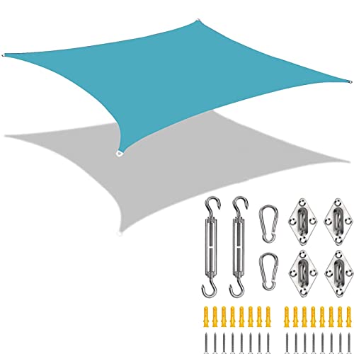 Sonnensegel, wasserdicht, rechteckig, 3 x 6 m, UV-Schutz, 95 %, 185 g/m² Oxford-Polyester, für Außenbereich, Terrasse, Balkon, Poolüberdachung, Sonnenschutzzelt