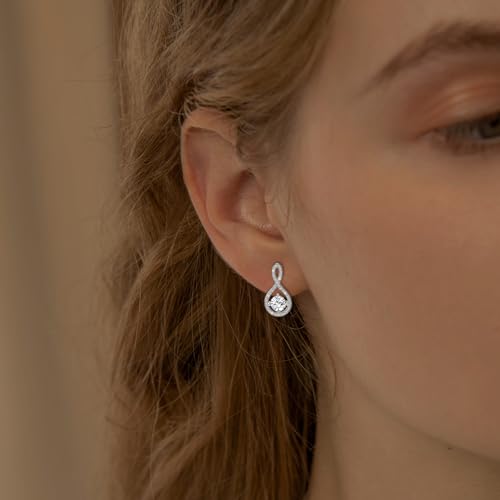 Infinity Hoop Earrings for Women Classic Sterling Silver Infinite Hoop Earrings Hypoallergenic Cubic Zirconia Twist Loop Earring for Sensitive Ears Lightweight Sparkle Jewelry Gifts2