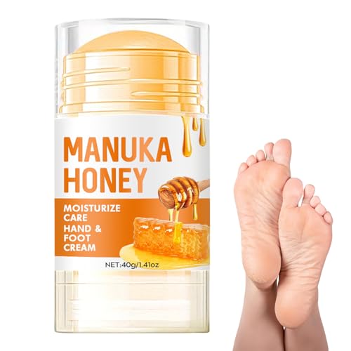 Foot Cream, 2025 New Manuka Honey Foot Repair Cream, 40g Beeswax Heel Balm Stick, Non-Greasy, Lightweight Hands & Feet Daily Hydration For Cracked Heels, Calluses & Rough Skin Repair