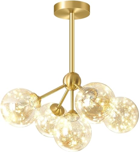 Lustre herbe en bronze pour un salon chaleureux et une salle à manger lumineuse