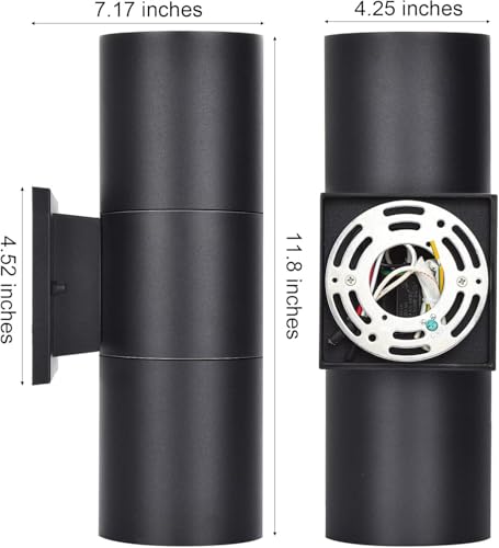 Image of rosykite Outdoor Wall Light Fixture, Cylinder Modern Up Down Lighting
