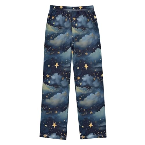 Nebula Star Long Pajama Pants Elastic Waist PJ Bottoms with Pockets S A1111052