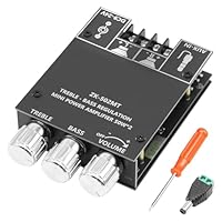 ZK-502MT Bluetooth Verstärker Hifi Stereo, 50W+50W 2.0 Kanal Audioverstärker mit BT und AUX, DC 9-24V, mit Höhen- und Bassregelung,Verstärker mit Bluetooth für Lautsprecher DIY Heimlautsprecher