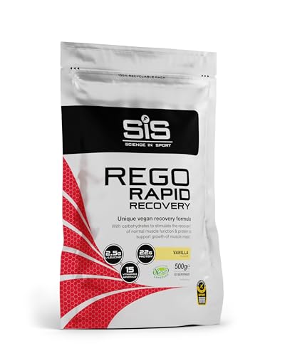 Science in Sport Rego Rapid Recovery Pulver 500g vegan Vanille - Regenerations Drink Pulver mit Kohlenhydraten, Proteinen, Elektrolyten, Vitaminen und Mineralien, Unterstützt effektives Training