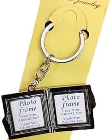 Square/Book shaped Double photo Frame Metallic Key Chain Couple Keychain Book Shaped Openable Photo Frame Metal Key Chain Keyring Valentine day gift 1pcs
