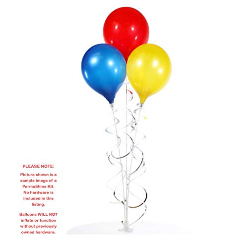Permashine - Reusable Helium Free 13" Replacement Balloons (4-Pack) - Permanent Plastic Indoor And Outdoor Balloons - Hardware Required #TOP5