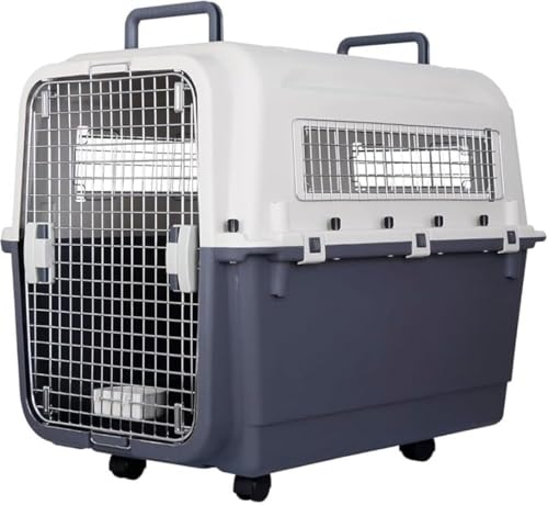 CokBlu 硬質プラスチック製ペットキャリー 航空輸送対応 大型犬・中型犬・小型犬・猫用 組み立て簡単 持ち手付き 車・新幹線・飛行機適合 堅牢耐用 ペットボックス?