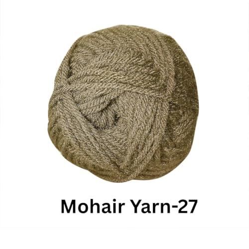 Image of VCR Mohair Nylon Taupe Brown Yarn, 100 Grams Hank, 196 Meters Length, Acrylic 75%, Mohair Nylon 25%, Pack of 1 Yarn, Soft Crosia Threads, Suitable for Winter Garments.