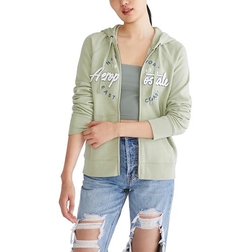 Hoodie zip complet Aeropostale femme, Reseda, Large