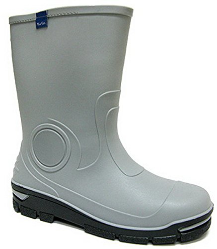 Image of Muf03 Kids Boys Girls Wellington Boots Rainy Snow Wellies - Silver ions Ag+ (11-12 UK / 29-30 EU 185mm, Grey)