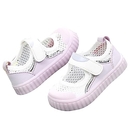 OBiQuzz Zapatillas Niños Niñas Zapatillas Lindo Transpirable Net Diseño Sandalias Zapatos Con Sandalias Planas Niñas, morado, 23 EU