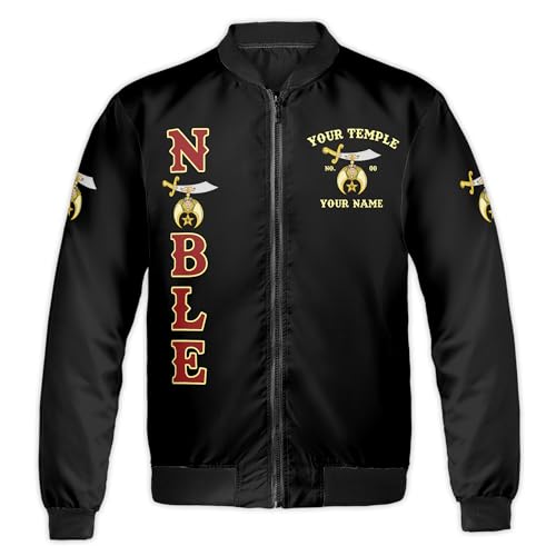 Personalized Mystic Shriner Noble Shriners Masonic Bomber Jacket S-5XL2