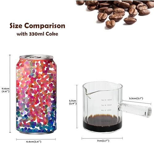 Vaso medidor de vidrio para espresso 6 oz con asa miniatura 3
