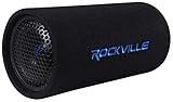 Rockville RTB65A 6.5' Powered Subwoofer Bass Tube, 300W Peak, Deep Bass, Built-In Amp, MP3 Input, Crossover, Vented Enclosure, Perfect for Car Audio