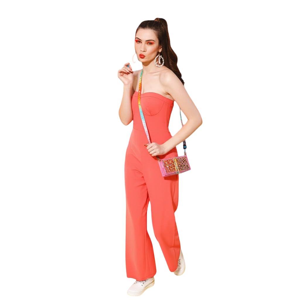 bedazzle Women’s Strapless Coral Jumpsuit-picture-33