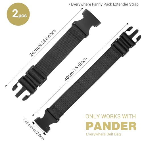 image for Ptwola 2 Pcs Fanny Pack Extender Strap Adjustable Belt Bag Elastic Ext