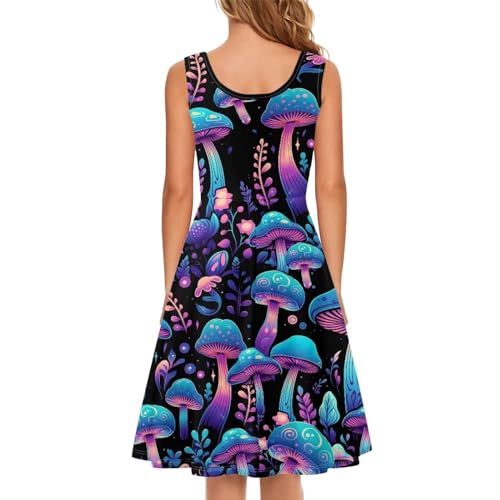 Image of TOADDITDO Womens Summer Sleeveless Tank Dress with 2 Side Pockets XS-4XL Plus Size