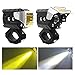 MONDEVIEW Motorrad LED Scheinwerfer 9000LM 90W 6000K Frontscheinwerfer mit 4 Modi Weiß Amber Abblendlicht und Fernlicht Nebelscheinwerfer LED für SUV ATV Traktor Off-Road
