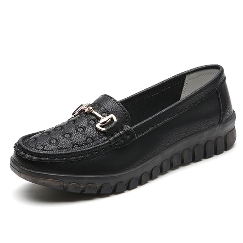 Image of Women's Business Loafers Comfortable & Lightweight Penny Shoes PU Leather Slip On Walking Shoes
